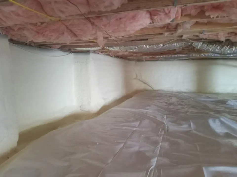 Crawl space encapsulation with closed-cell spray foam for Metal Roof Coating in Stratford